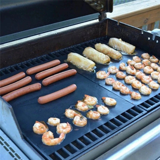 1/5/10pcs Grill Mat 44X33cm Non Stick BBQ Grill Liners Oven Grill Foil Barbecue Plate Liner Reusable Mat Tools Accessories 50%