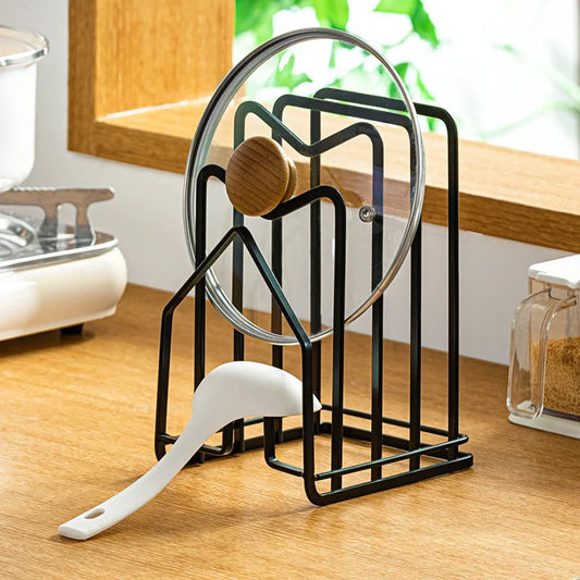 Multifunctional Kitchen Utensils Water Filtration Storage Rack Iron Cutting Board Rack Pot Lid Cutting Board Rack Kitchen Rack