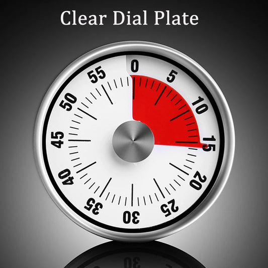 60 Minutes Stainless Steel Machinery Kitchen Timer With Magnet Countdown Cooking Management Tools Home Adults Adjustable