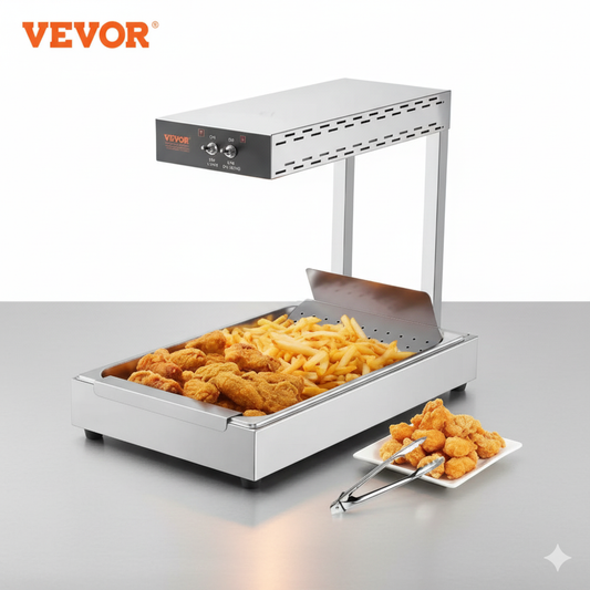 VEVOR Commercial French Fry Warmer – 750/1000W Food Heat Lamp