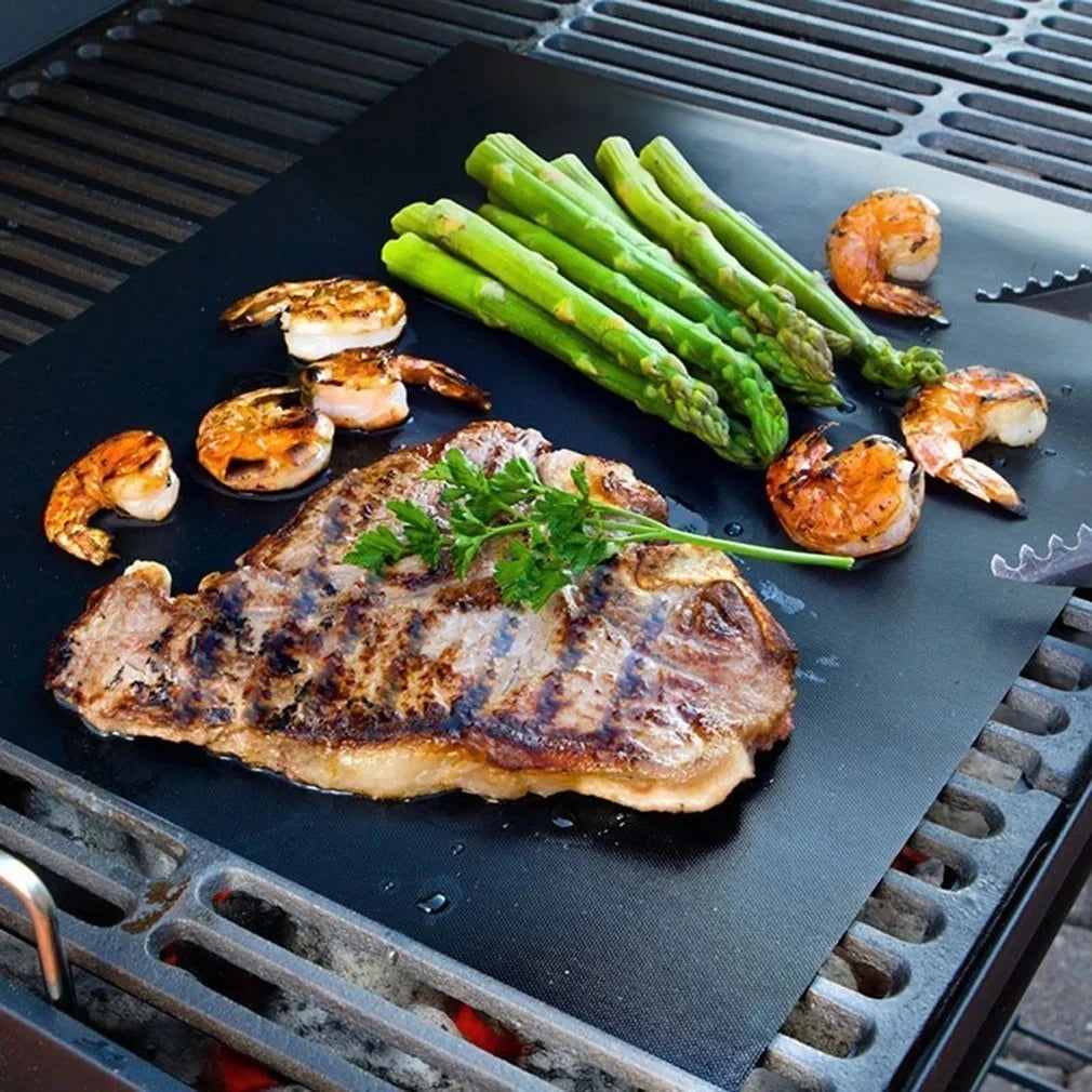 1/5/10pcs BBQ Grill Mat 40X33CM Non Stick Barbecue Grill Liners Oven Grill Foil Barbecue Liner Mat Kitchen Tools Accessories 50%