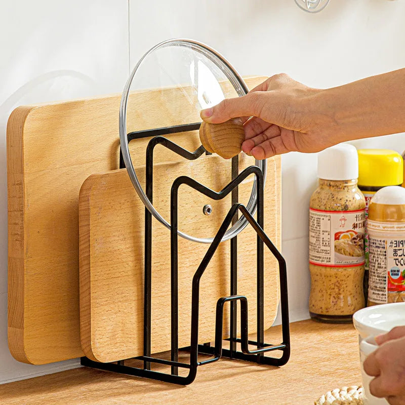 Multifunctional Kitchen Utensils Water Filtration Storage Rack Iron Cutting Board Rack Pot Lid Cutting Board Rack Kitchen Rack