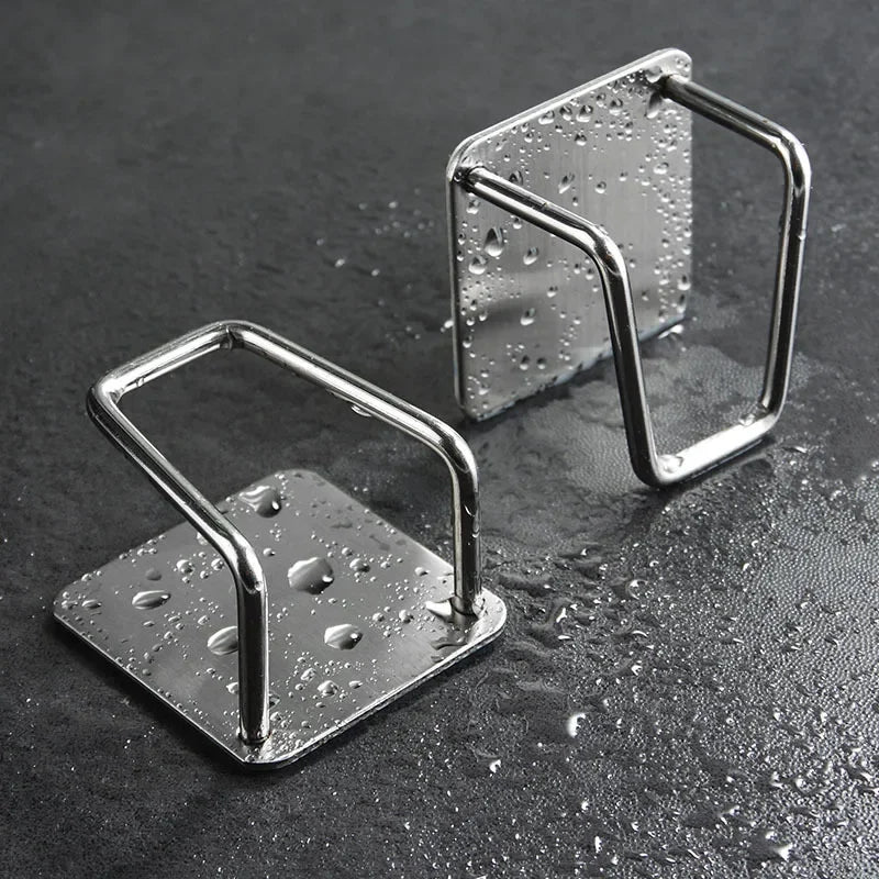 Stainless Steel Sink Shelf Sponges Holders Adhesive Drain Drying Rack Wall Hooks Accessories Storage Kitchen Organizer