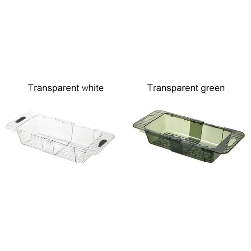 Vegetables Drain Rack Transparent White Quick Water Filtration Drain Water Storage Free Adjustment Retractable Kitchen Gadgets