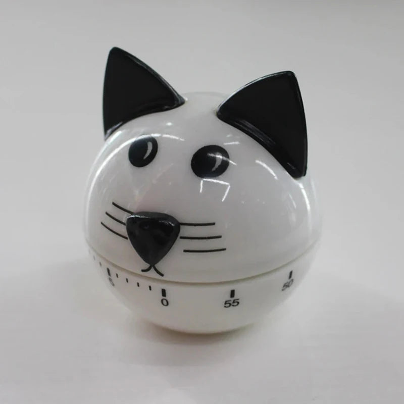 Cartoon Cat Countdown Timer 60 Minutes Digital Time Manager Clock Manual Mechanical Kitchen Cooking Time Reminder Baking Tools
