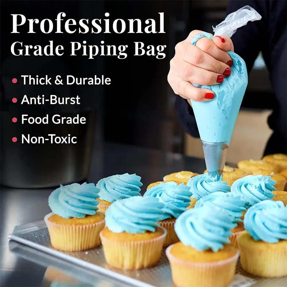 200pcs Anti Burst Piping Bags Icing Piping Bag Birthday Cake Making Pastry Bags Package Kitchen Baking Supplies