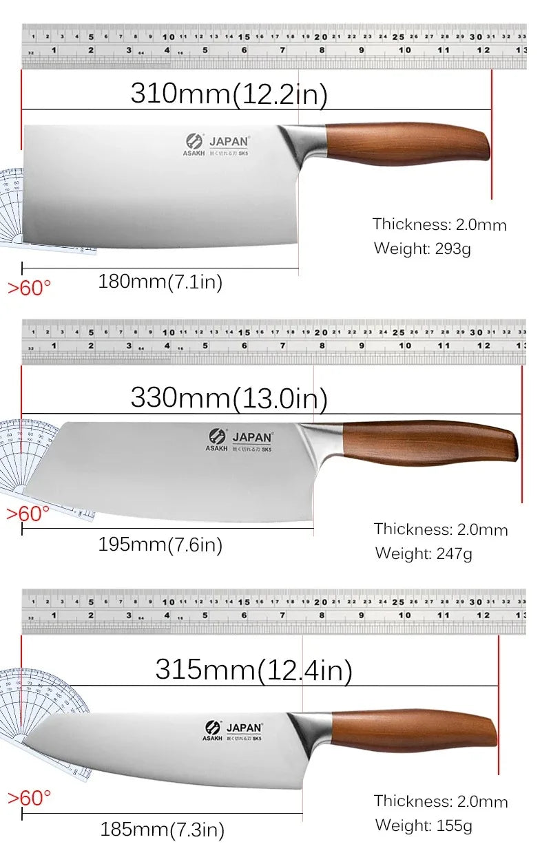 Professional Japanese Kitchen Chef Knife Set Meat Fish Fruit Slicing Vegetables Cutter Stainless Steel Butcher Cleaver Knives