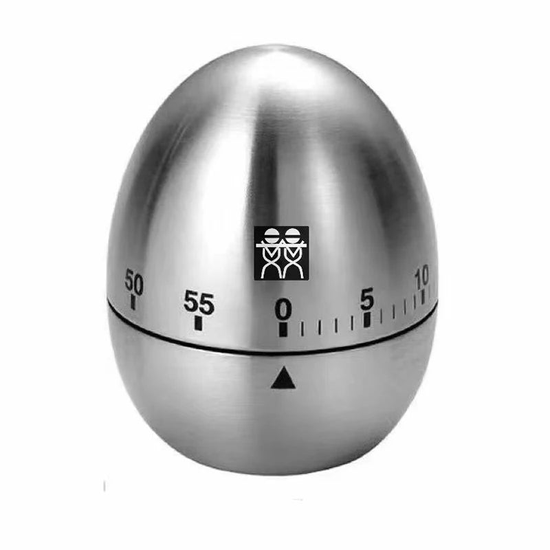 Egg Shape Kitchen Timer Tools 60 Minutes Stainless Steel Mechanical Alarm Clock Fitness Exercise Timer Learning Time Management